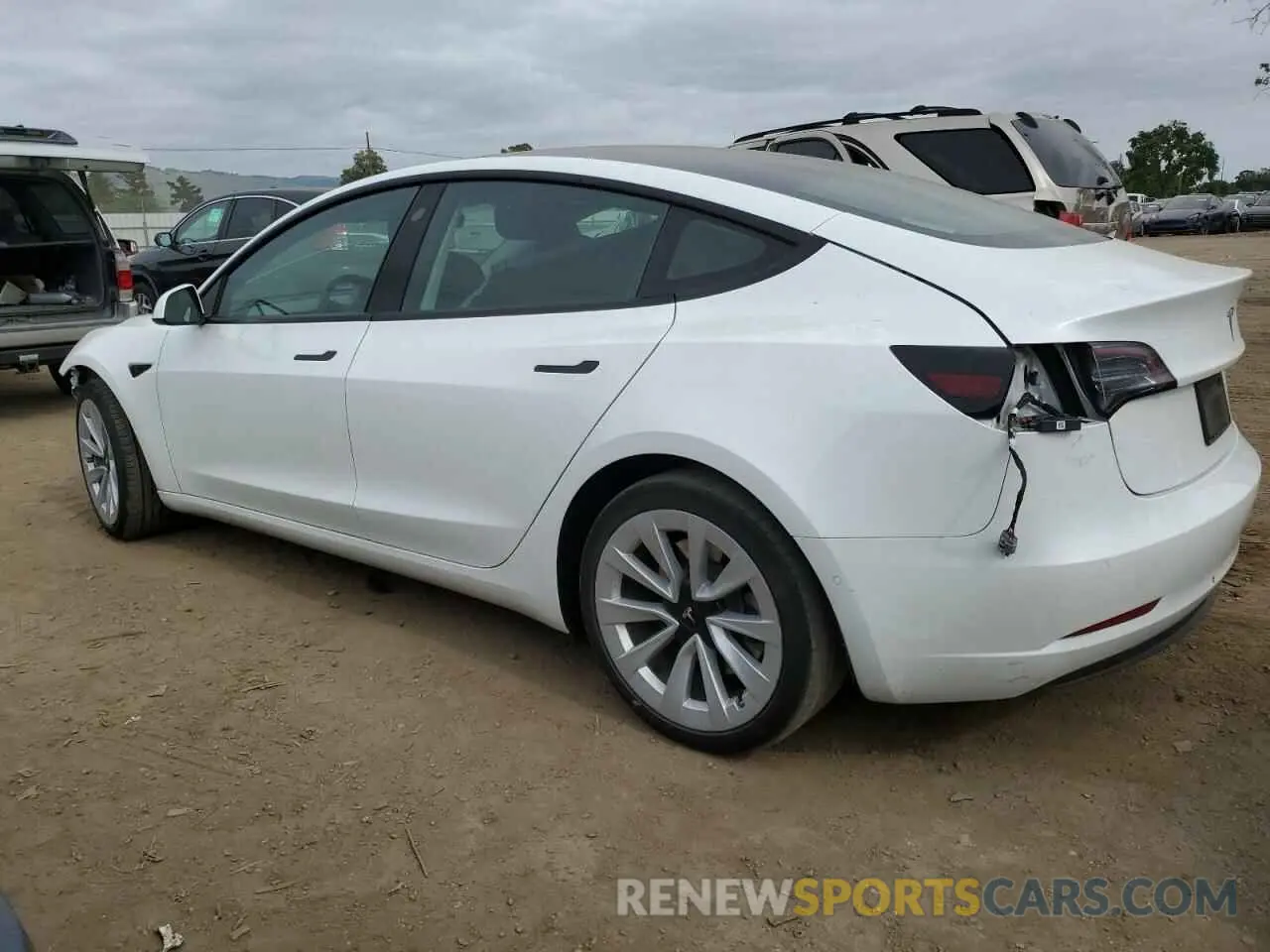 2 Photograph of a damaged car 5YJ3E1EA9NF376419 TESLA MODEL 3 2022