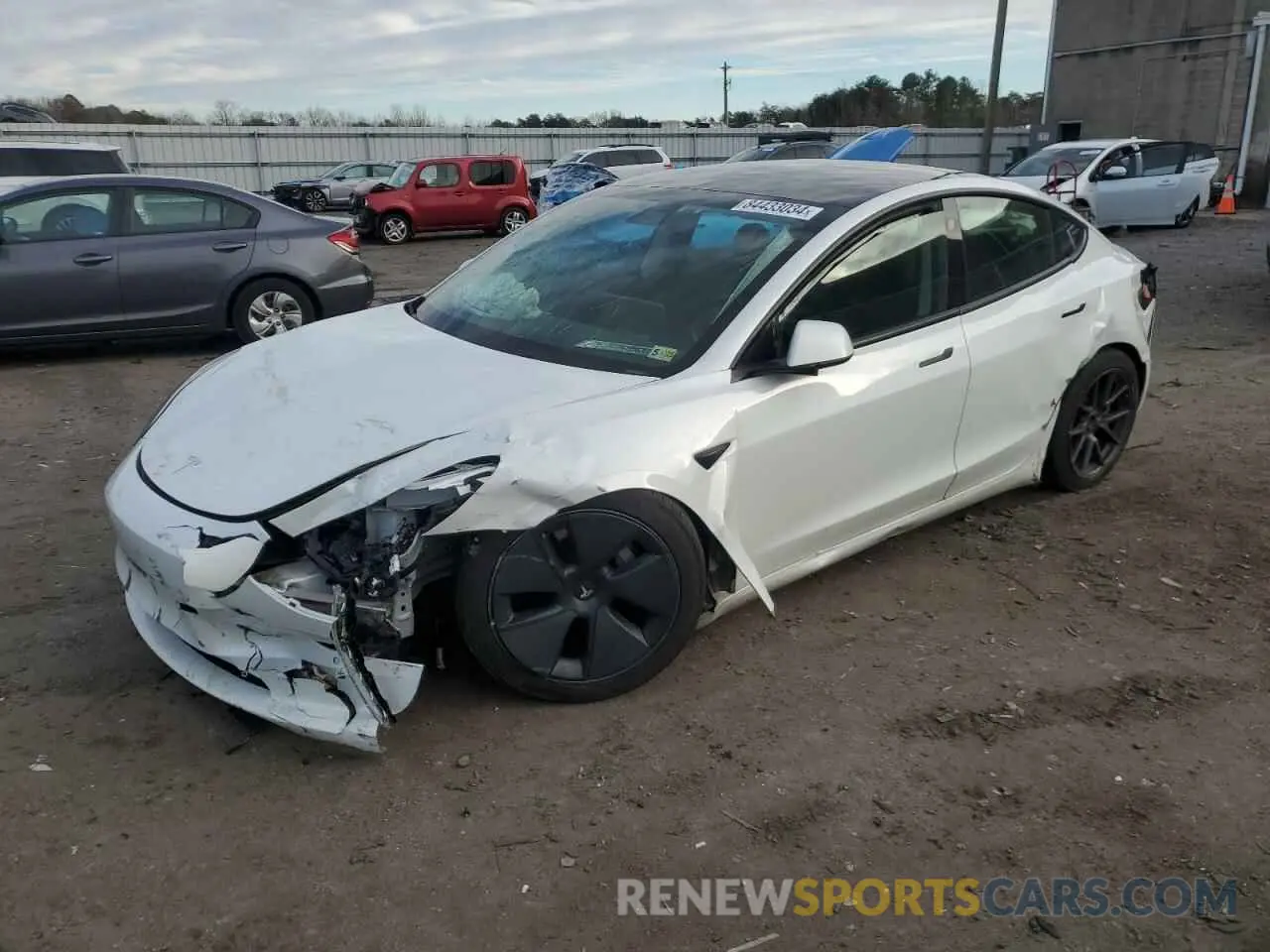 1 Photograph of a damaged car 5YJ3E1EAXNF119012 TESLA MODEL 3 2022
