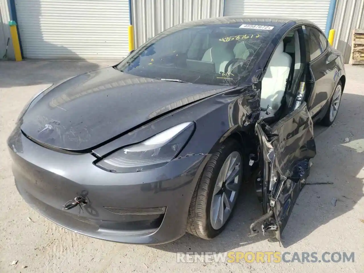 2 Photograph of a damaged car 5YJ3E1EAXNF155301 TESLA MODEL 3 2022