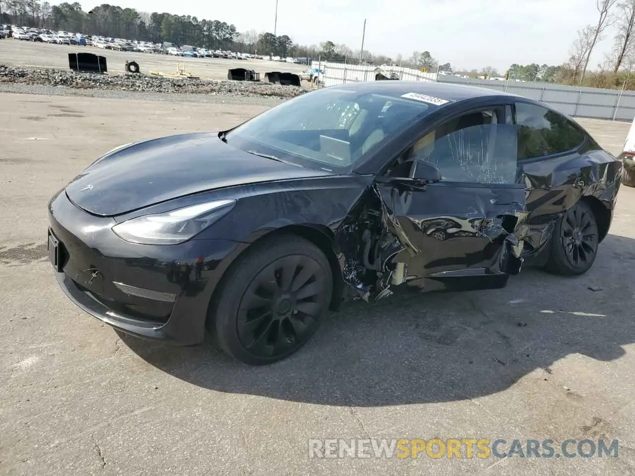 1 Photograph of a damaged car 5YJ3E1EAXNF185818 TESLA MODEL 3 2022