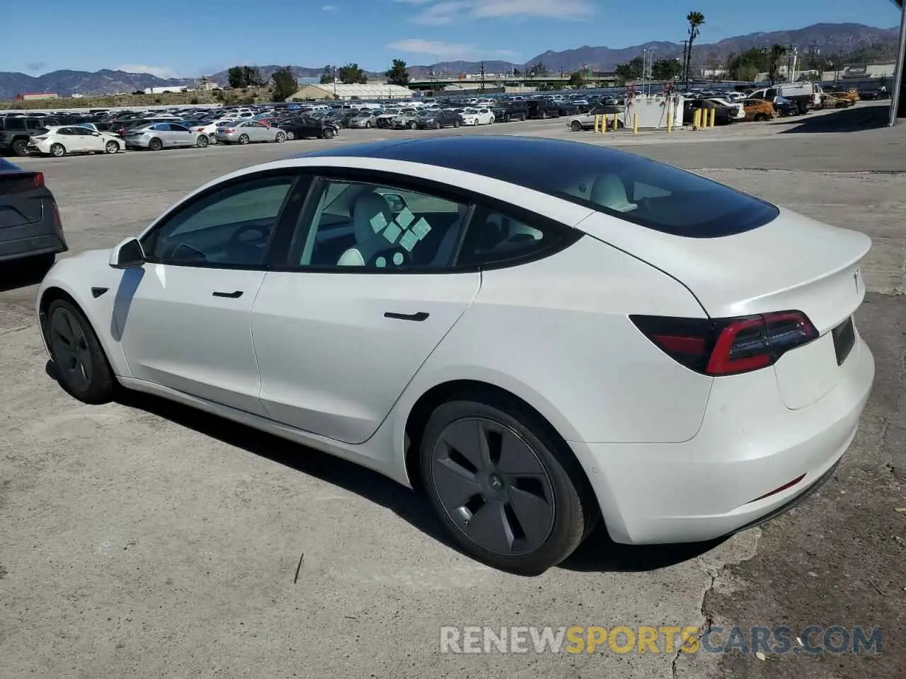2 Photograph of a damaged car 5YJ3E1EAXNF203914 TESLA MODEL 3 2022