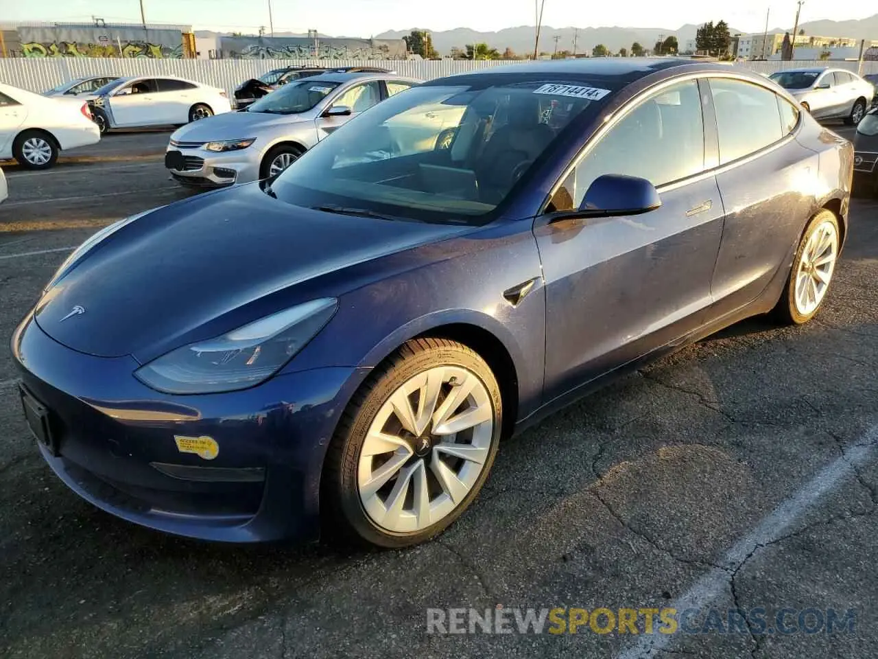 1 Photograph of a damaged car 5YJ3E1EAXNF209423 TESLA MODEL 3 2022