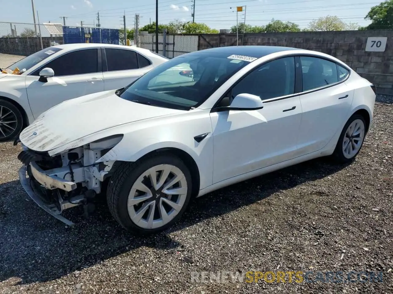 1 Photograph of a damaged car 5YJ3E1EAXNF290276 TESLA MODEL 3 2022