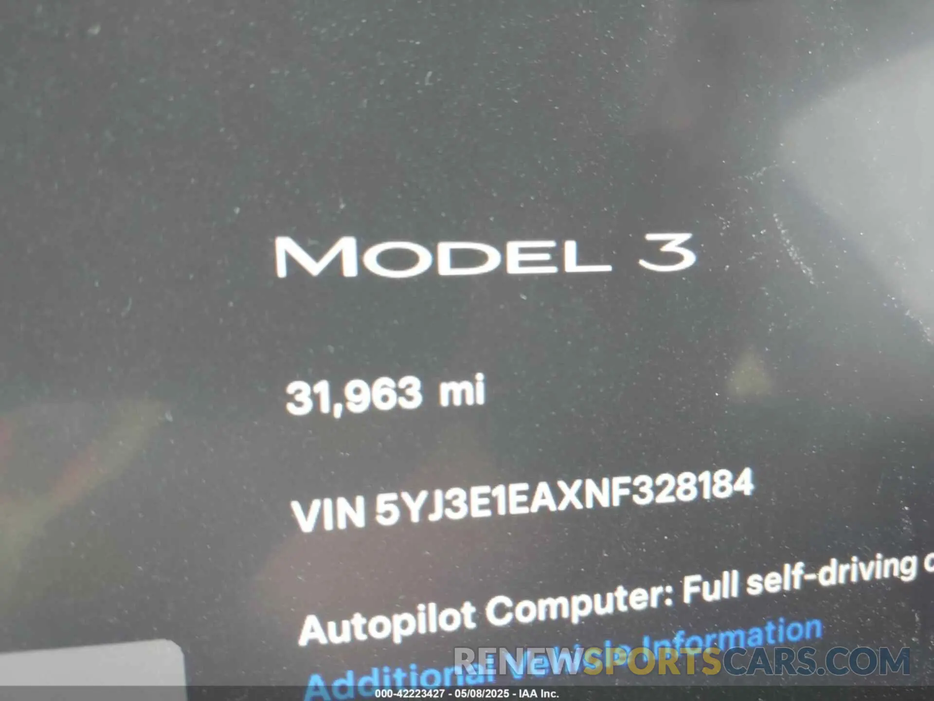 15 Photograph of a damaged car 5YJ3E1EAXNF328184 TESLA MODEL 3 2022