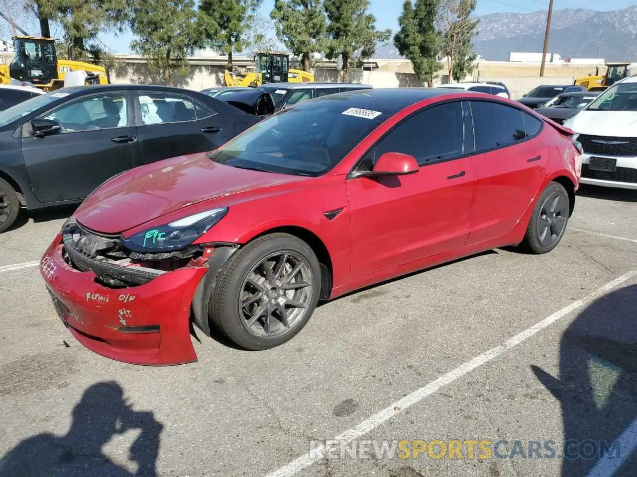 1 Photograph of a damaged car 5YJ3E1EAXNF339959 TESLA MODEL 3 2022