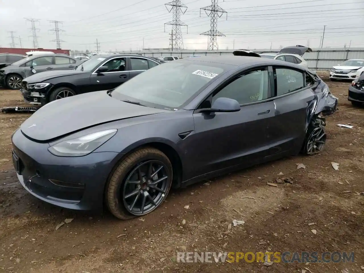 1 Photograph of a damaged car 5YJ3E1EAXNF368572 TESLA MODEL 3 2022