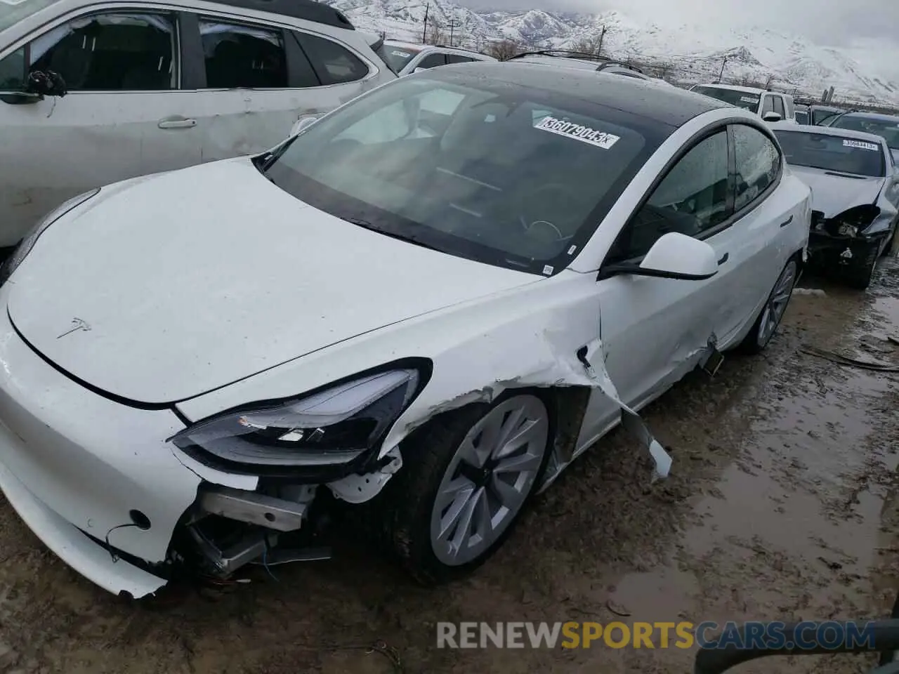 1 Photograph of a damaged car 5YJ3E1EAXNF371388 TESLA MODEL 3 2022