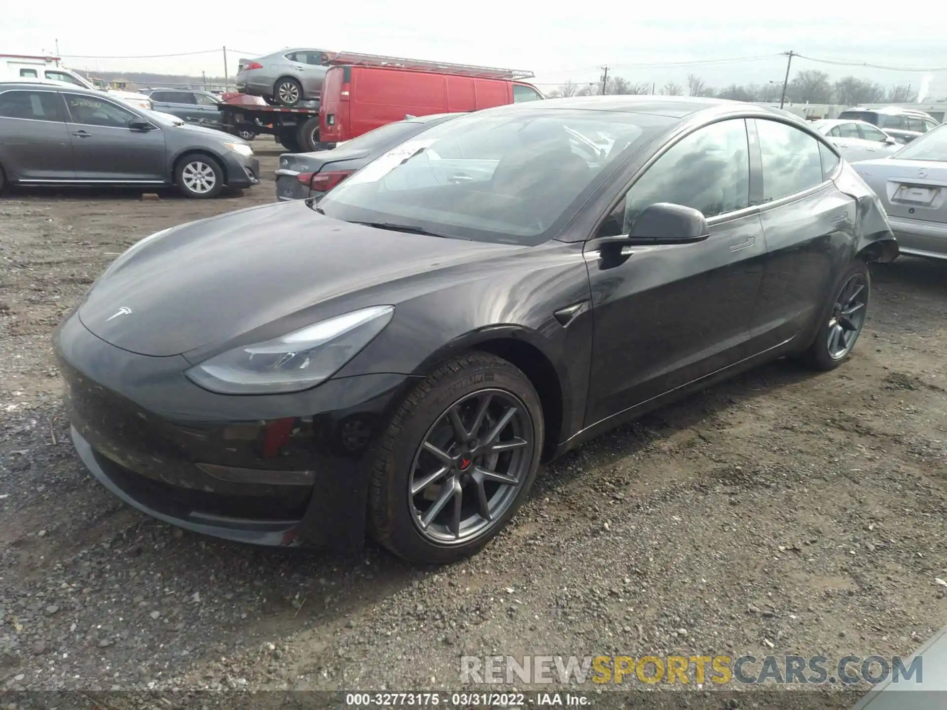 2 Photograph of a damaged car 5YJ3E1EB0NF104351 TESLA MODEL 3 2022