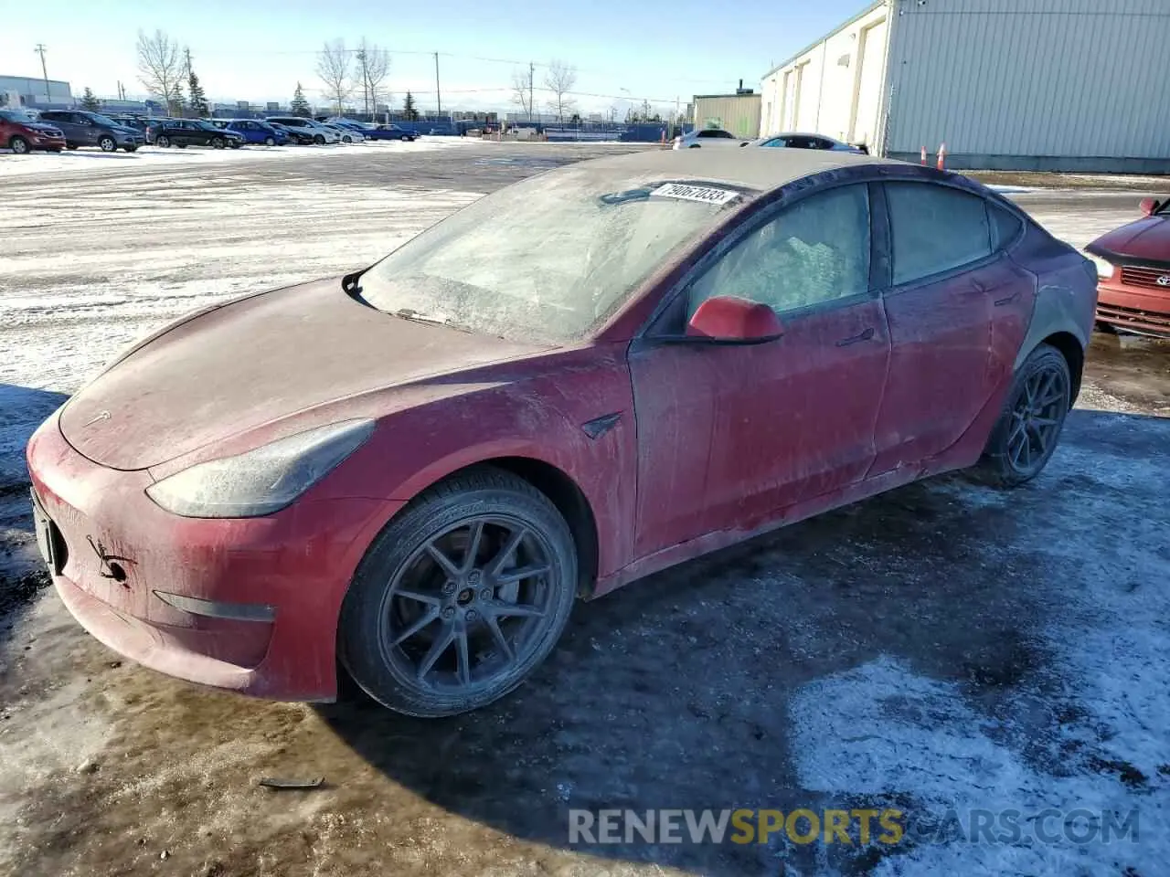 1 Photograph of a damaged car 5YJ3E1EB0NF107170 TESLA MODEL 3 2022