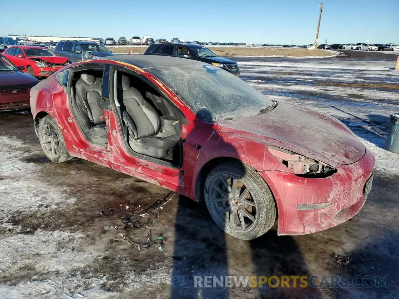 4 Photograph of a damaged car 5YJ3E1EB0NF107170 TESLA MODEL 3 2022