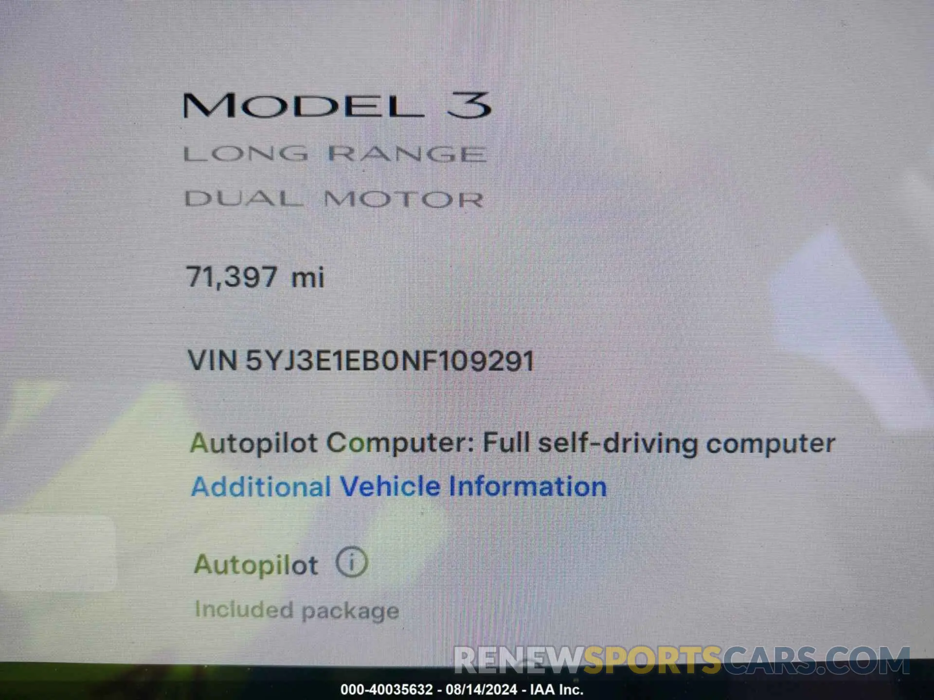 7 Photograph of a damaged car 5YJ3E1EB0NF109291 TESLA MODEL 3 2022
