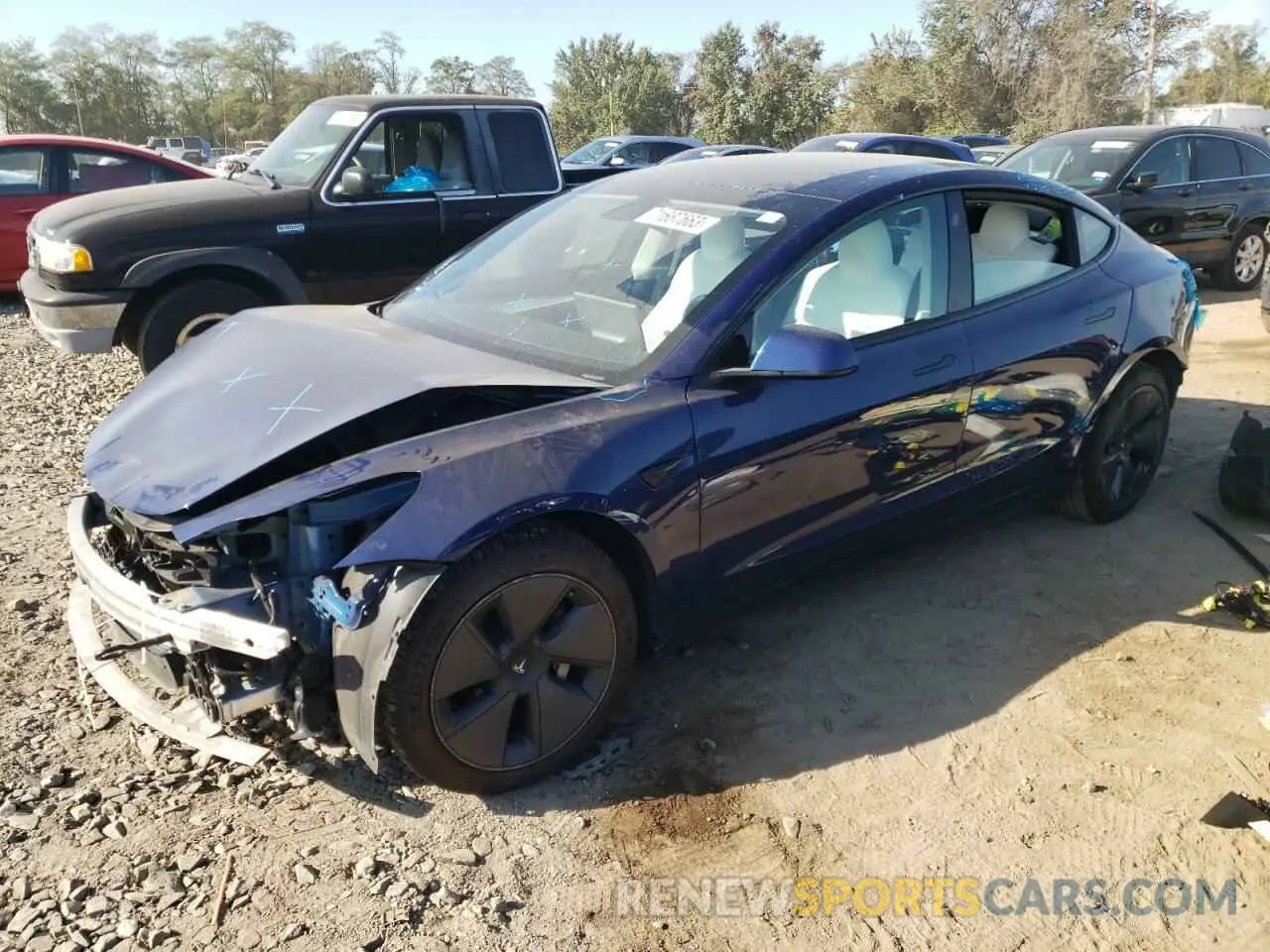 1 Photograph of a damaged car 5YJ3E1EB0NF115205 TESLA MODEL 3 2022