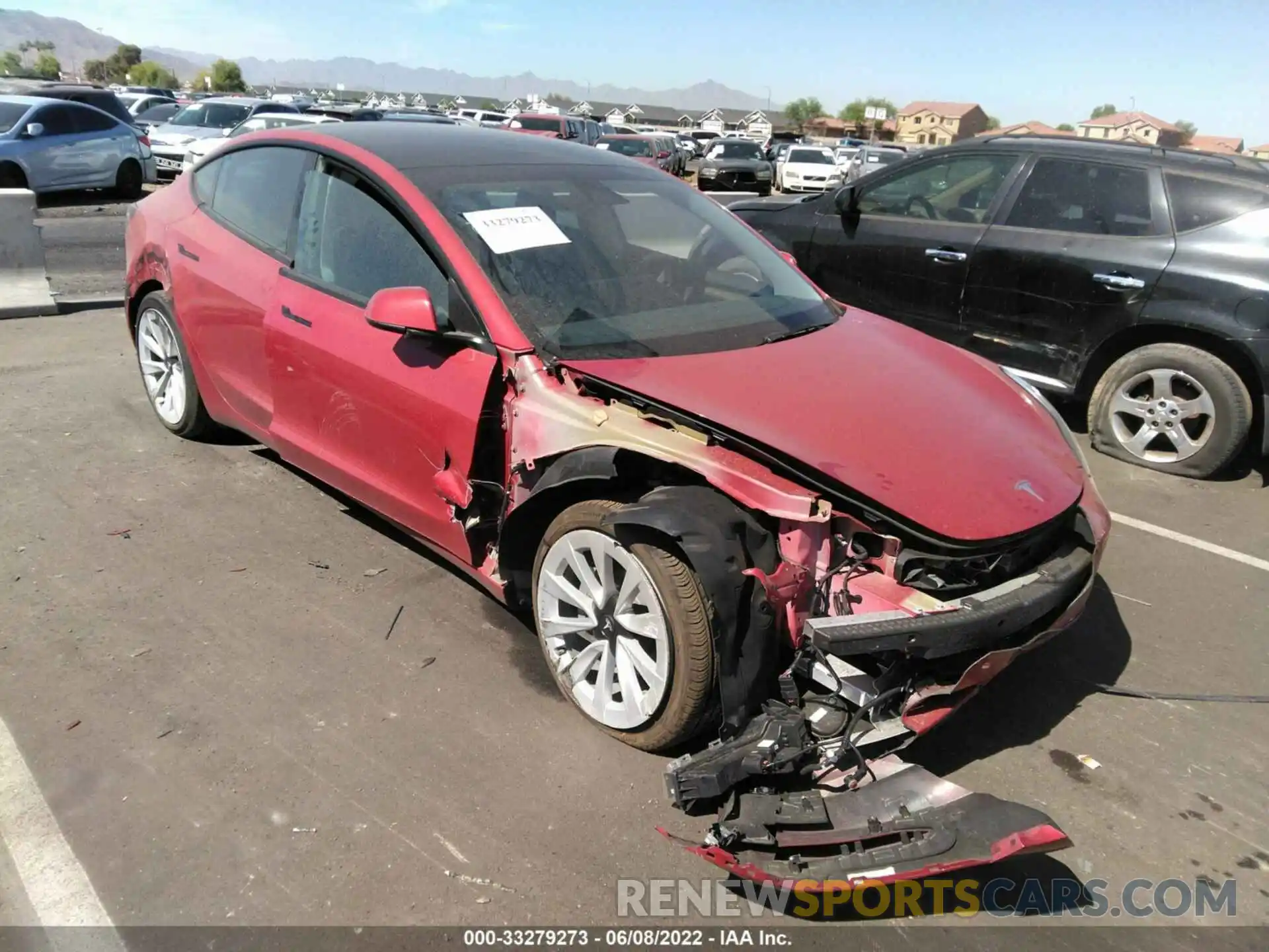 1 Photograph of a damaged car 5YJ3E1EB0NF122039 TESLA MODEL 3 2022