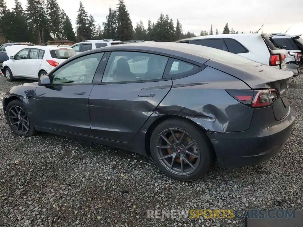 2 Photograph of a damaged car 5YJ3E1EB0NF136300 TESLA MODEL 3 2022