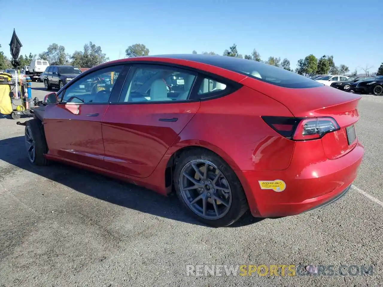 2 Photograph of a damaged car 5YJ3E1EB0NF137933 TESLA MODEL 3 2022