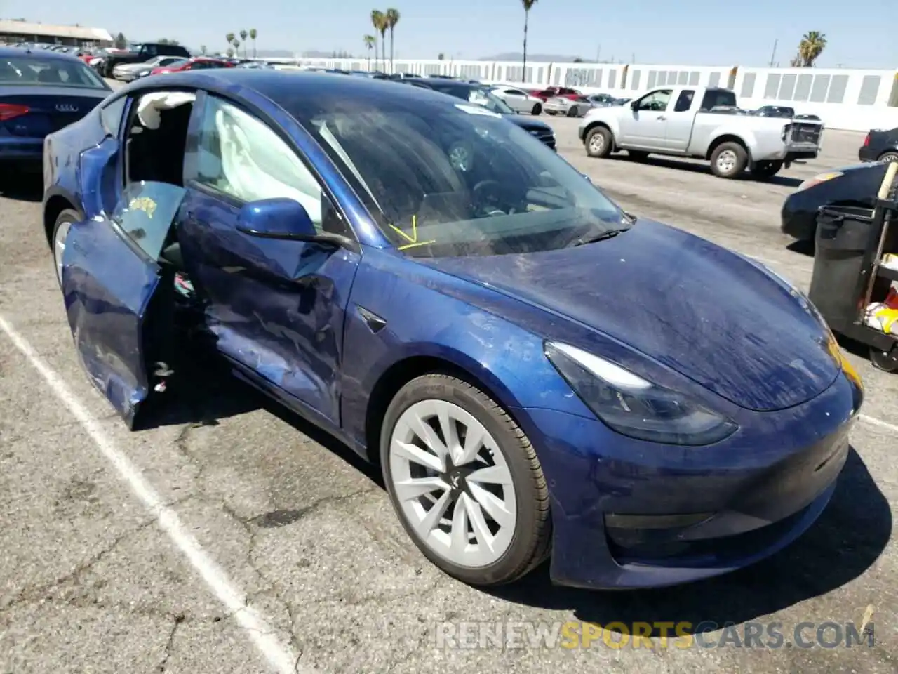 1 Photograph of a damaged car 5YJ3E1EB0NF142825 TESLA MODEL 3 2022