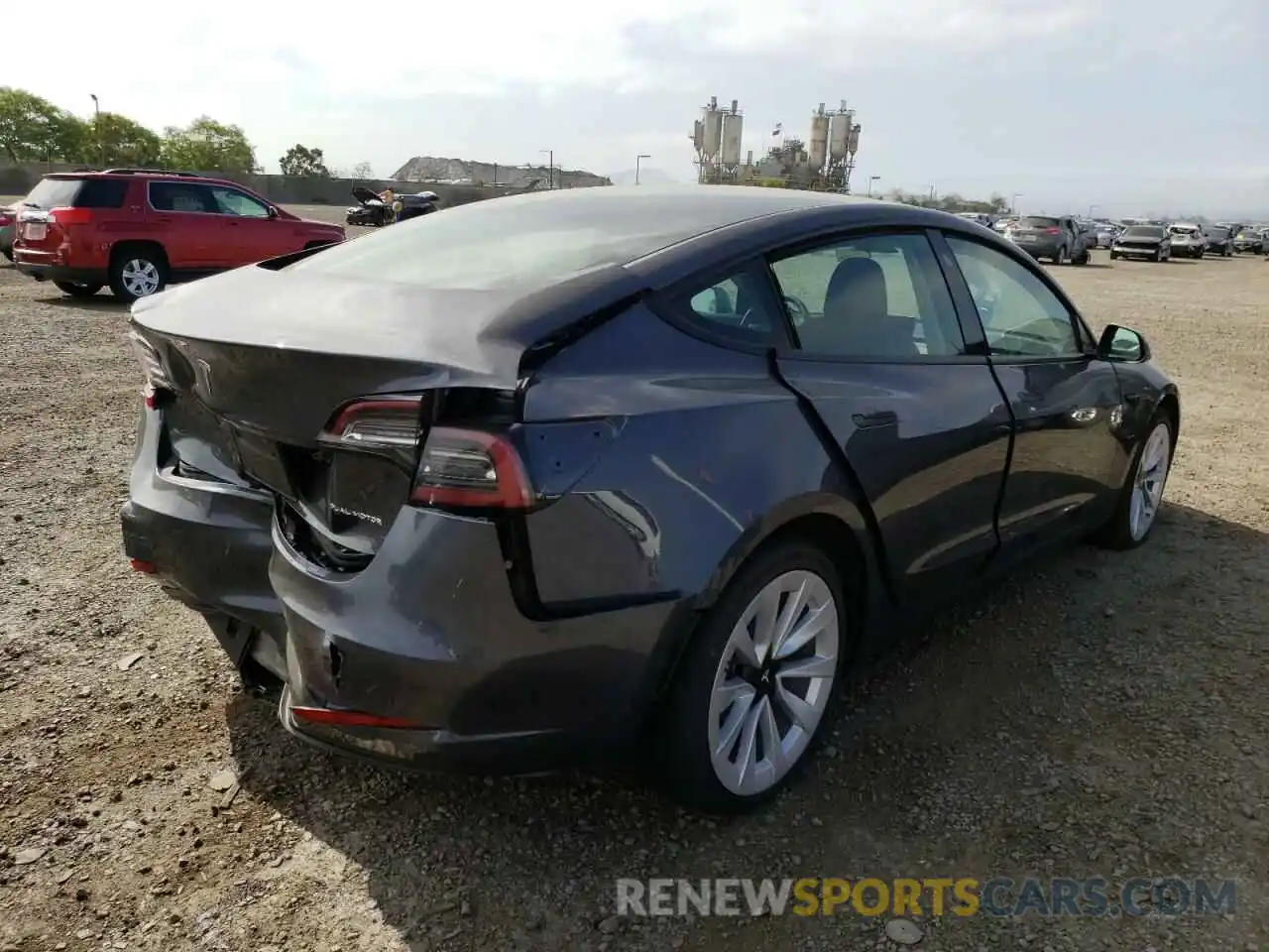 4 Photograph of a damaged car 5YJ3E1EB0NF145739 TESLA MODEL 3 2022