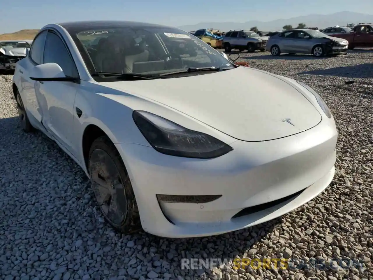 1 Photograph of a damaged car 5YJ3E1EB0NF184377 TESLA MODEL 3 2022