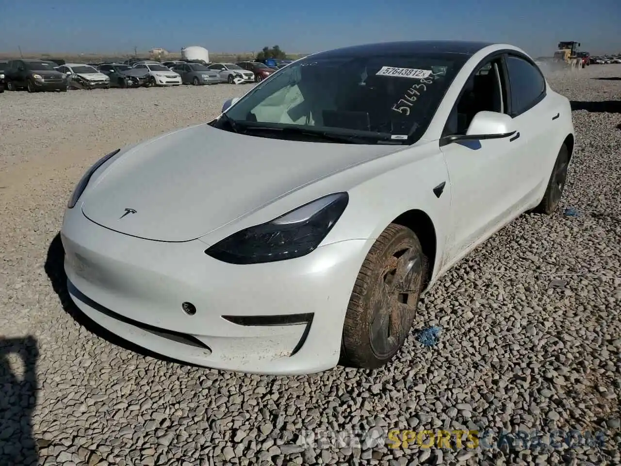 2 Photograph of a damaged car 5YJ3E1EB0NF184377 TESLA MODEL 3 2022