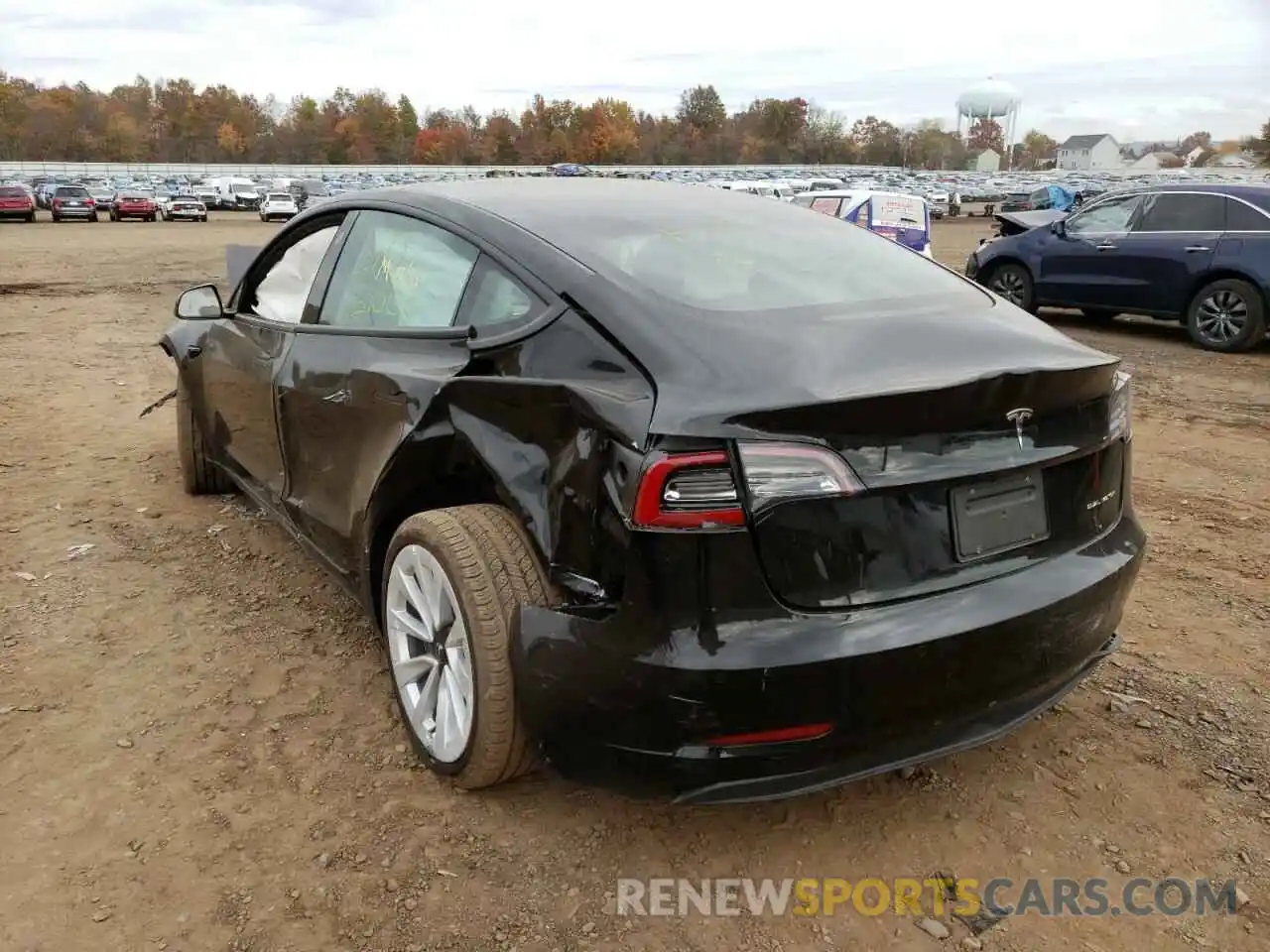 3 Photograph of a damaged car 5YJ3E1EB0NF186002 TESLA MODEL 3 2022