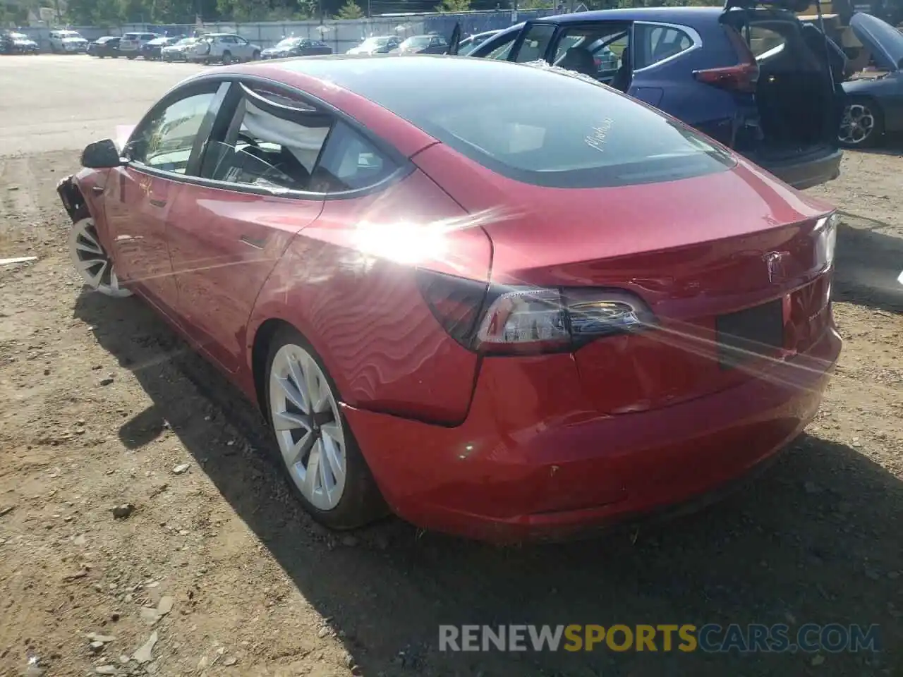 3 Photograph of a damaged car 5YJ3E1EB0NF190440 TESLA MODEL 3 2022