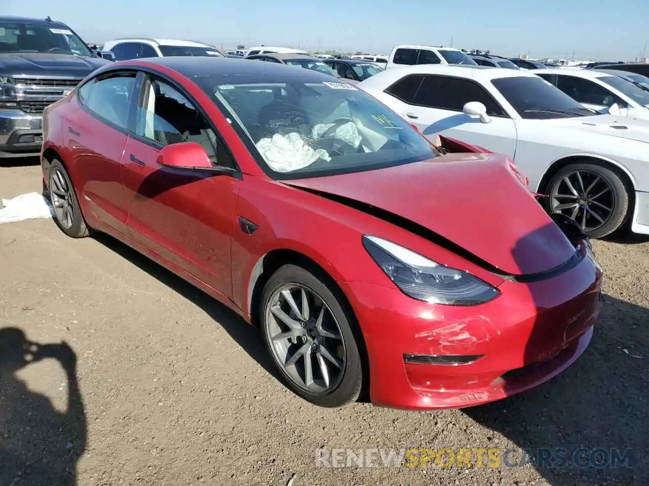 1 Photograph of a damaged car 5YJ3E1EB0NF191605 TESLA MODEL 3 2022