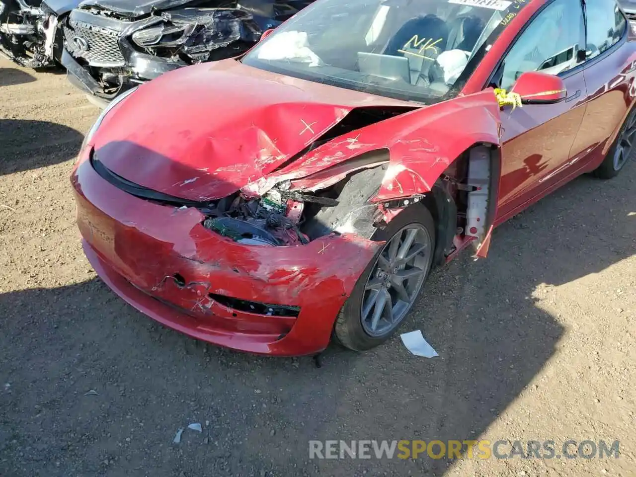 9 Photograph of a damaged car 5YJ3E1EB0NF191605 TESLA MODEL 3 2022