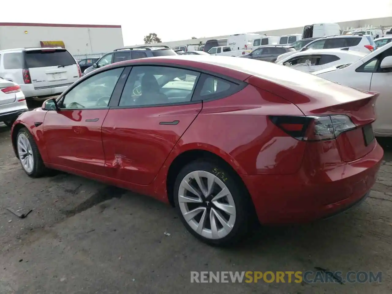 2 Photograph of a damaged car 5YJ3E1EB0NF192348 TESLA MODEL 3 2022