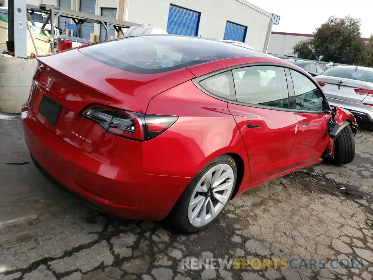 3 Photograph of a damaged car 5YJ3E1EB0NF192348 TESLA MODEL 3 2022