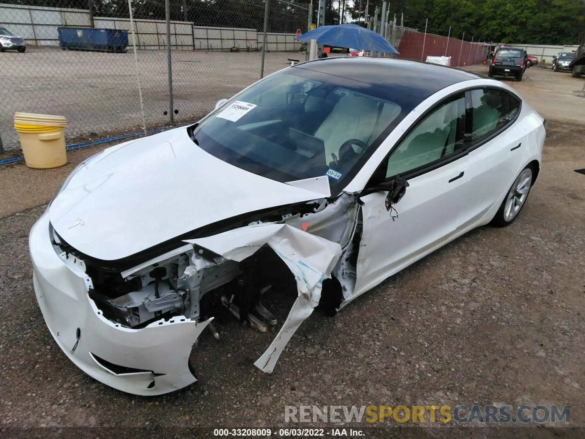 2 Photograph of a damaged car 5YJ3E1EB0NF193242 TESLA MODEL 3 2022