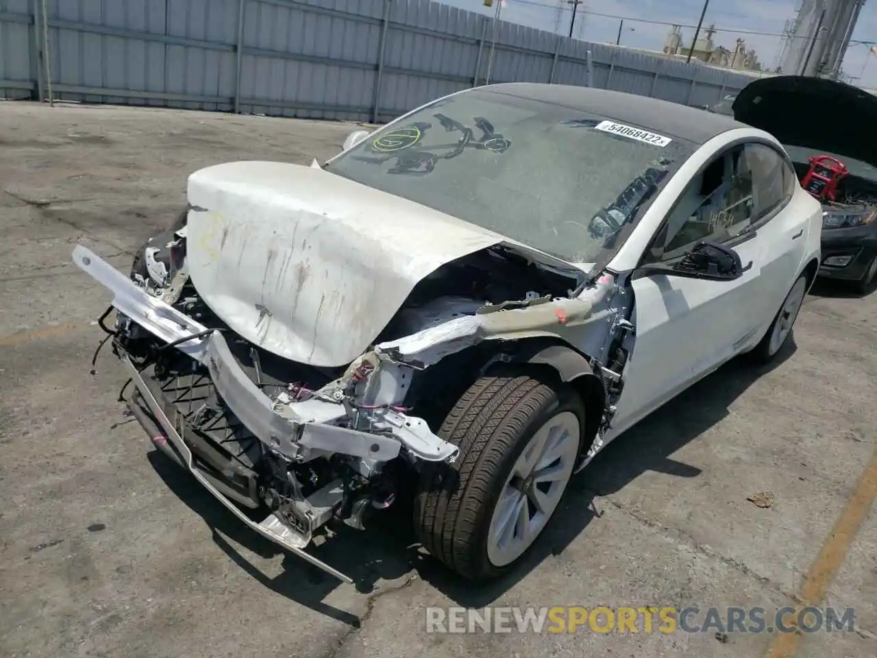 2 Photograph of a damaged car 5YJ3E1EB0NF193564 TESLA MODEL 3 2022