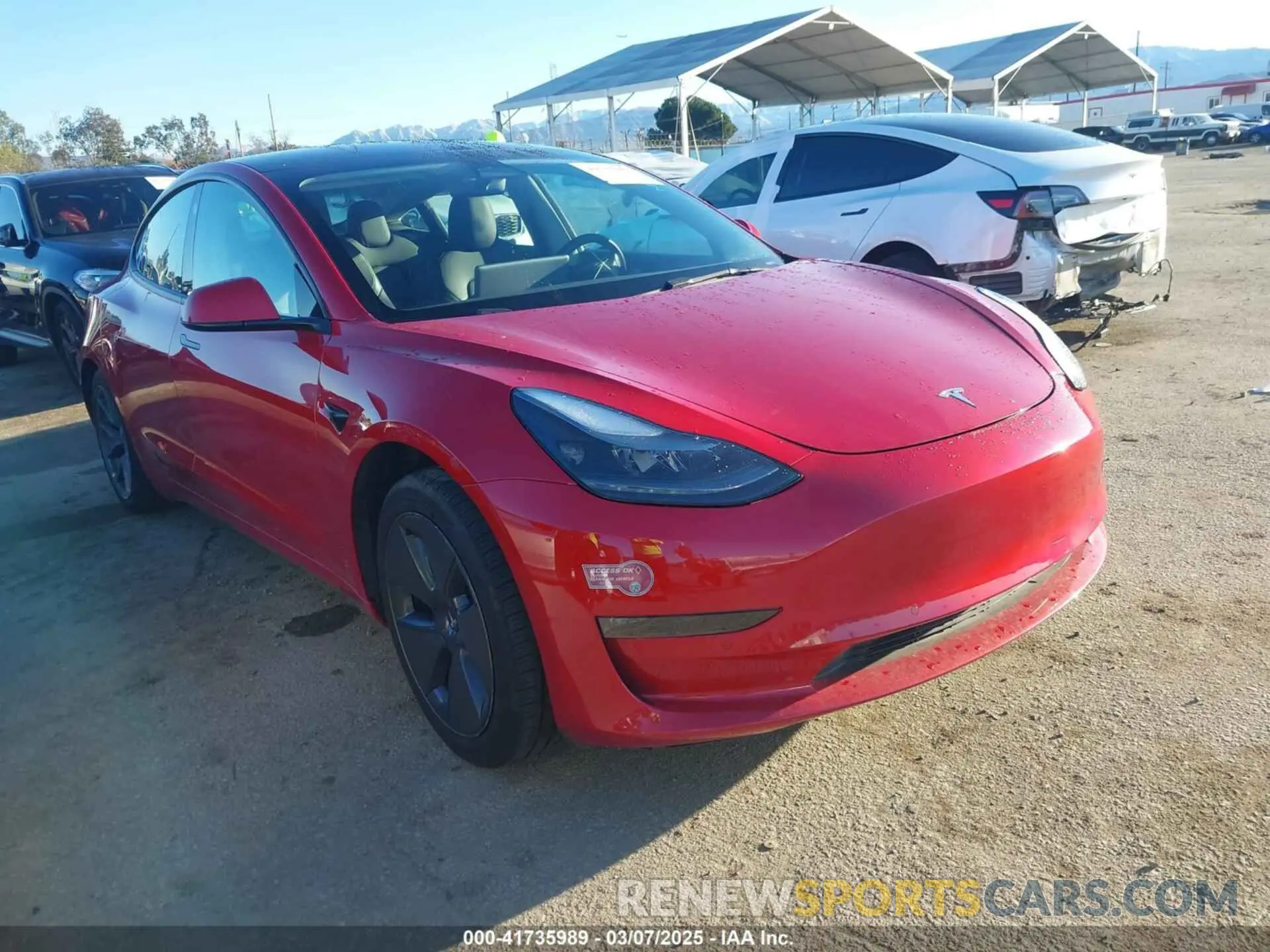 1 Photograph of a damaged car 5YJ3E1EB0NF212257 TESLA MODEL 3 2022