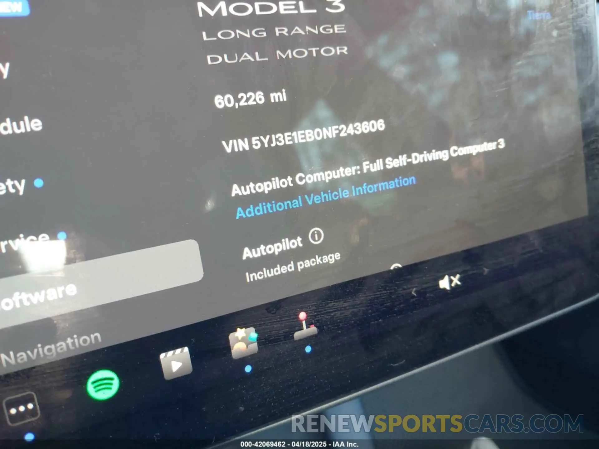 7 Photograph of a damaged car 5YJ3E1EB0NF243606 TESLA MODEL 3 2022