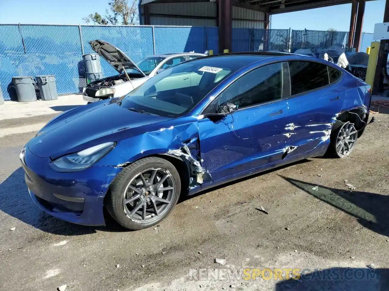 1 Photograph of a damaged car 5YJ3E1EB0NF262057 TESLA MODEL 3 2022