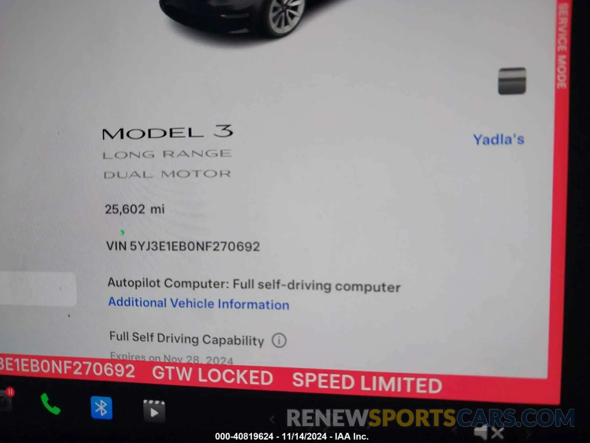 7 Photograph of a damaged car 5YJ3E1EB0NF270692 TESLA MODEL 3 2022