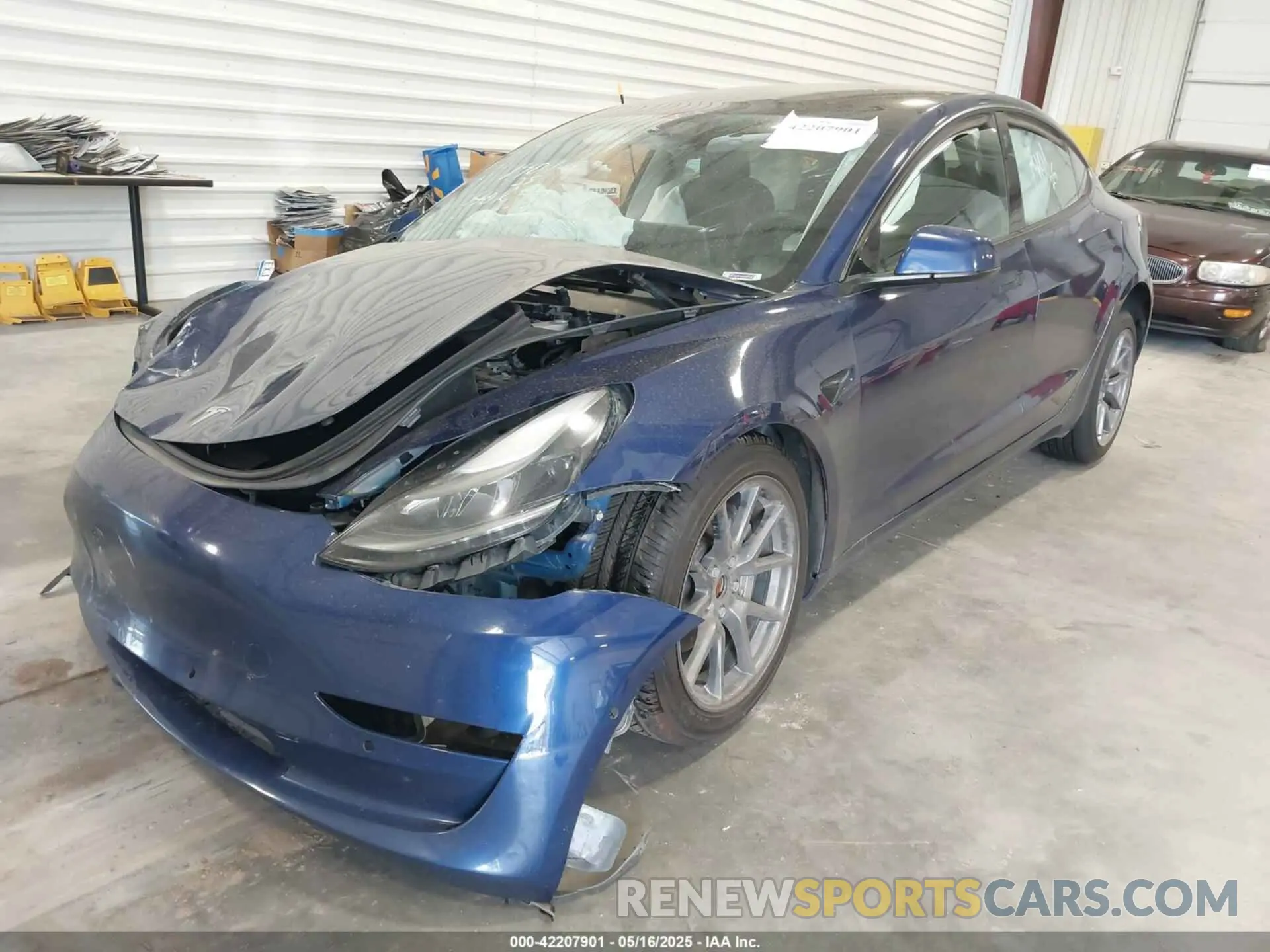 2 Photograph of a damaged car 5YJ3E1EB0NF274953 TESLA MODEL 3 2022