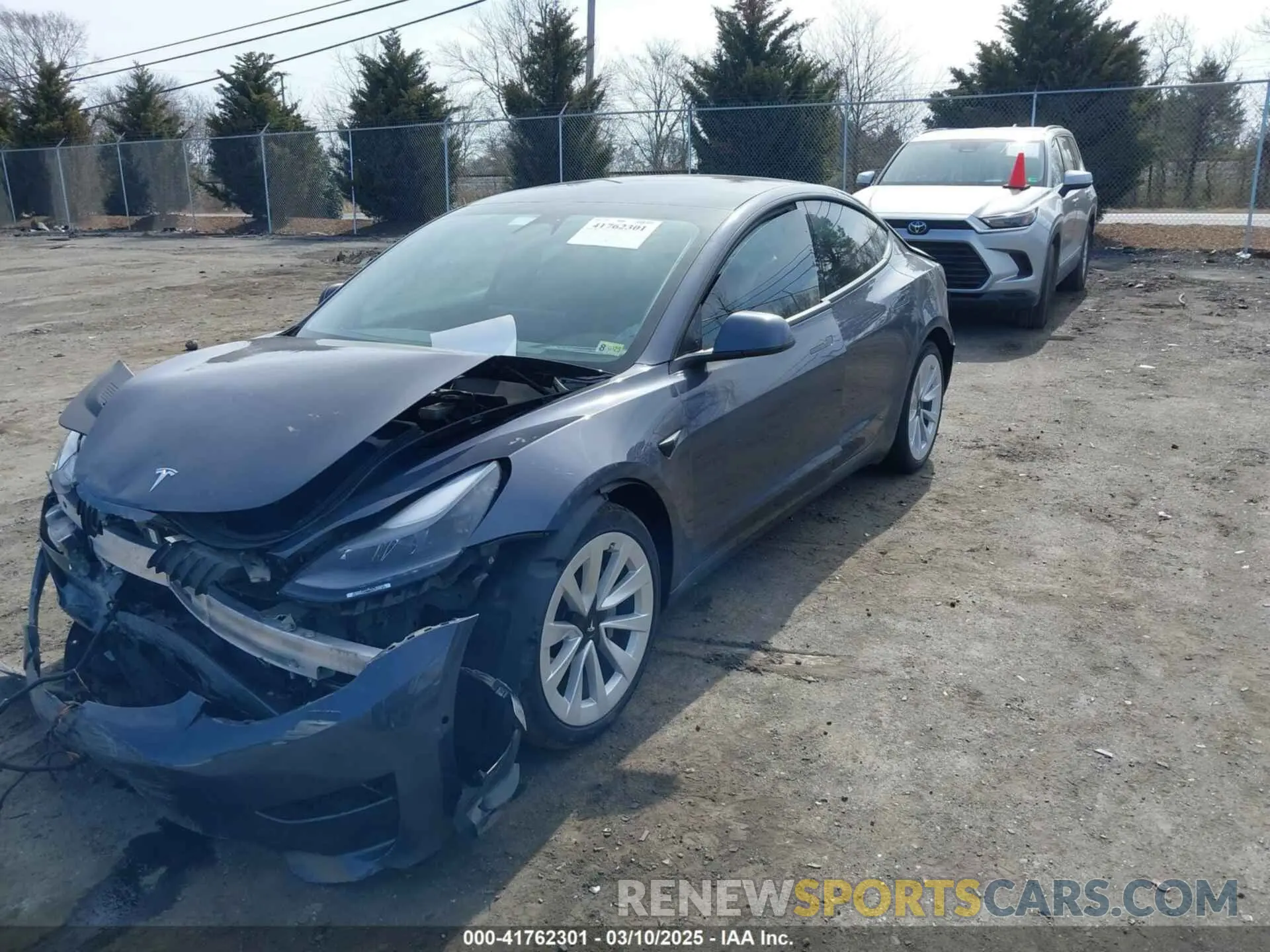 2 Photograph of a damaged car 5YJ3E1EB0NF314870 TESLA MODEL 3 2022