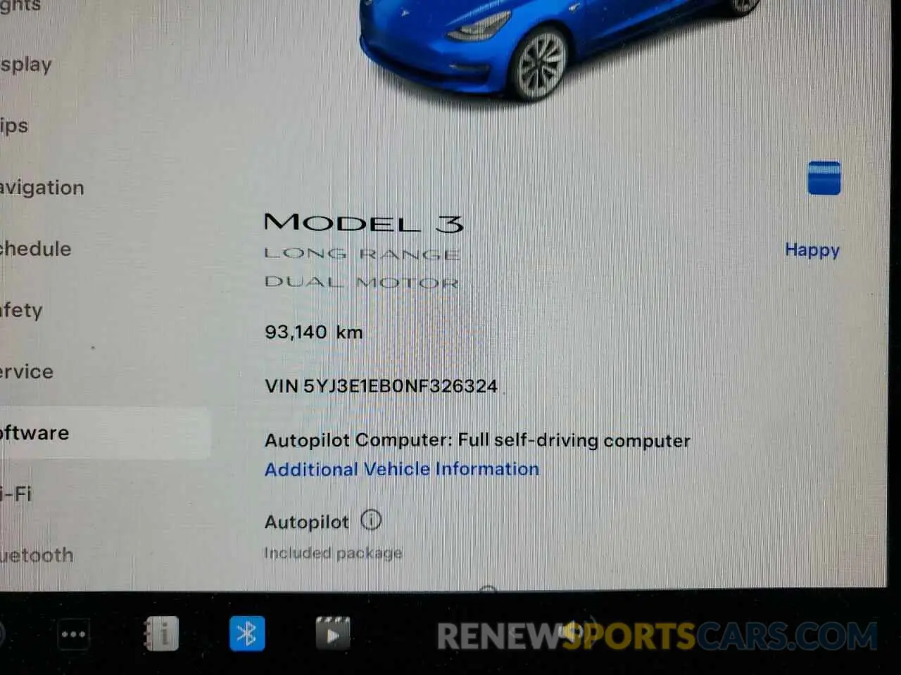 9 Photograph of a damaged car 5YJ3E1EB0NF326324 TESLA MODEL 3 2022