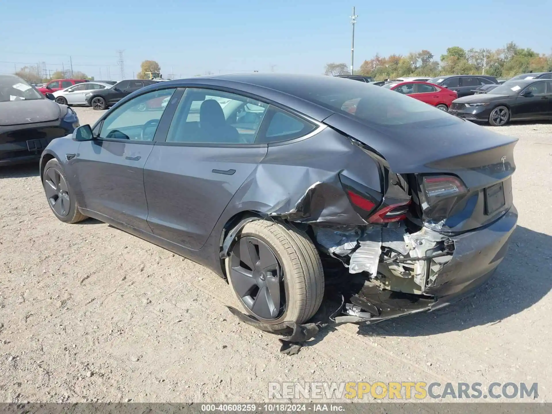 3 Photograph of a damaged car 5YJ3E1EB0NF338344 TESLA MODEL 3 2022