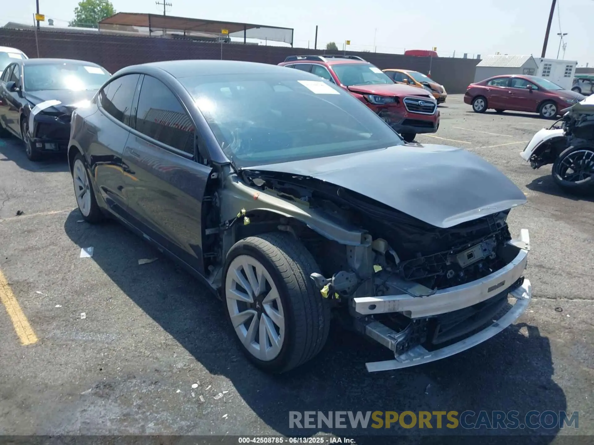 1 Photograph of a damaged car 5YJ3E1EB0NF358545 TESLA MODEL 3 2022