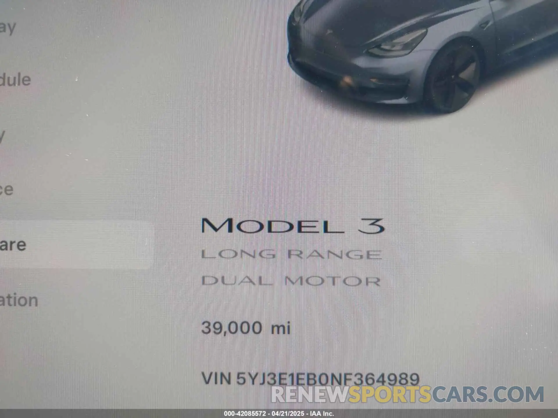 7 Photograph of a damaged car 5YJ3E1EB0NF364989 TESLA MODEL 3 2022