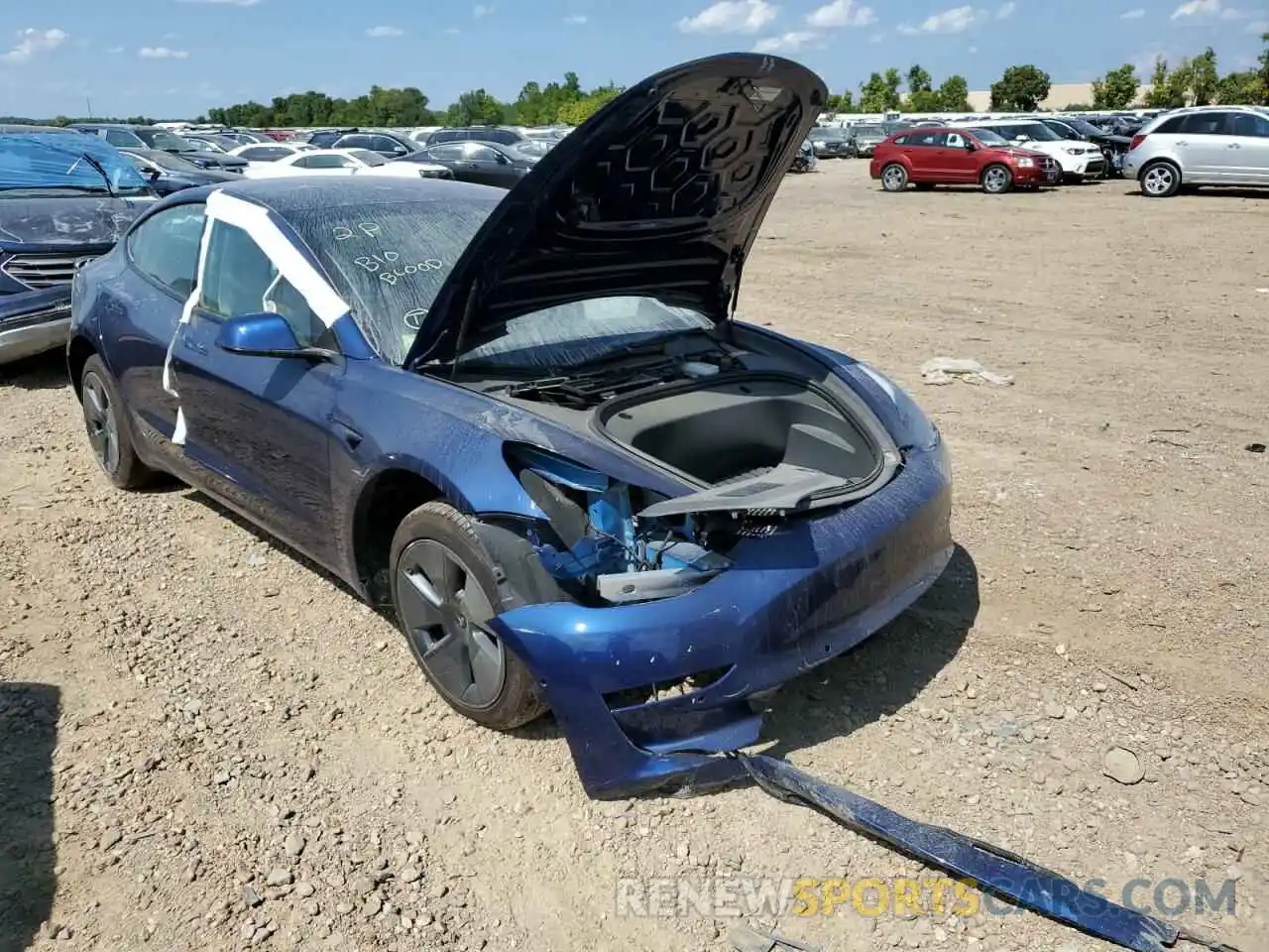 1 Photograph of a damaged car 5YJ3E1EB1NF114712 TESLA MODEL 3 2022