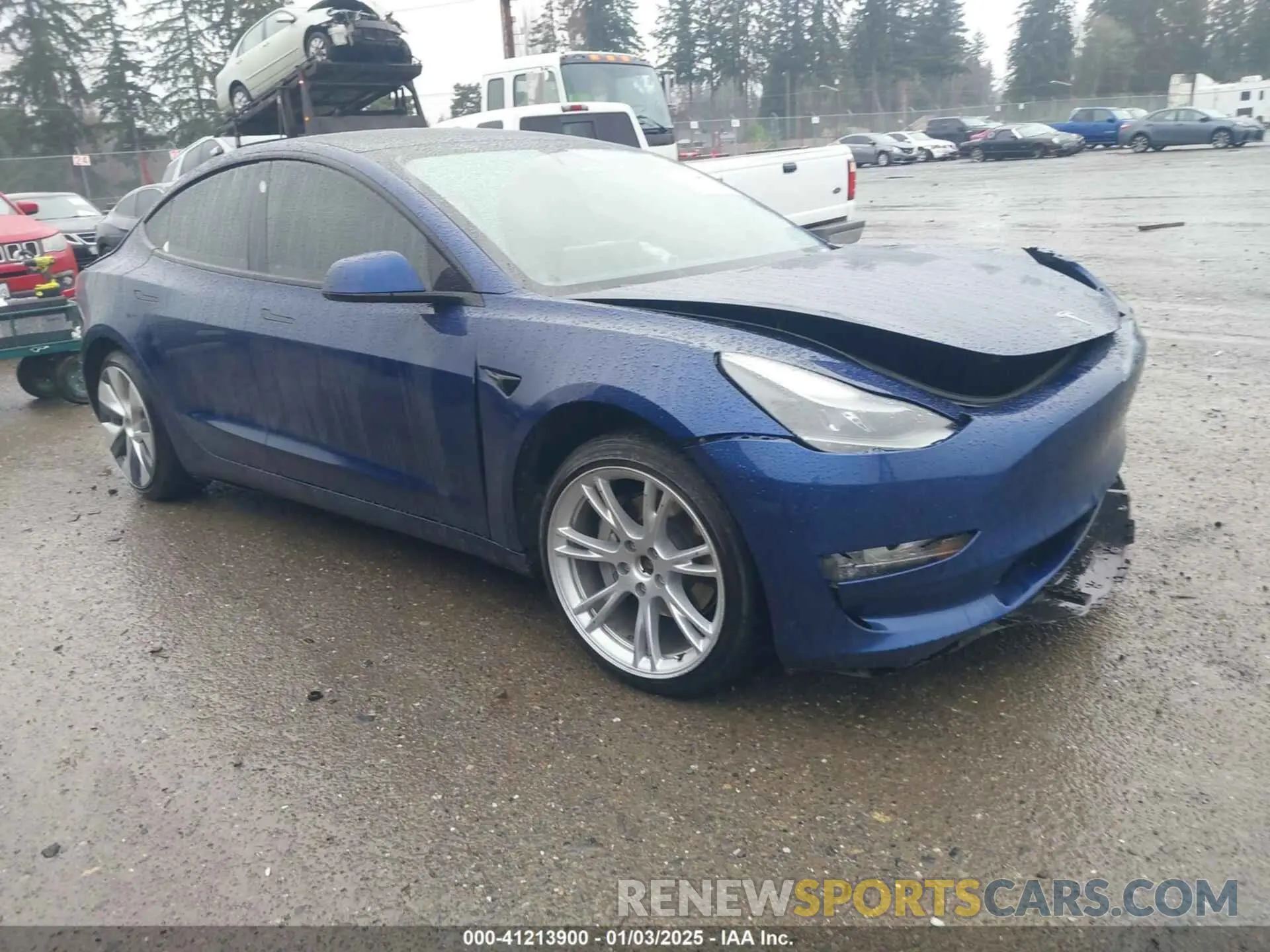 1 Photograph of a damaged car 5YJ3E1EB1NF142574 TESLA MODEL 3 2022