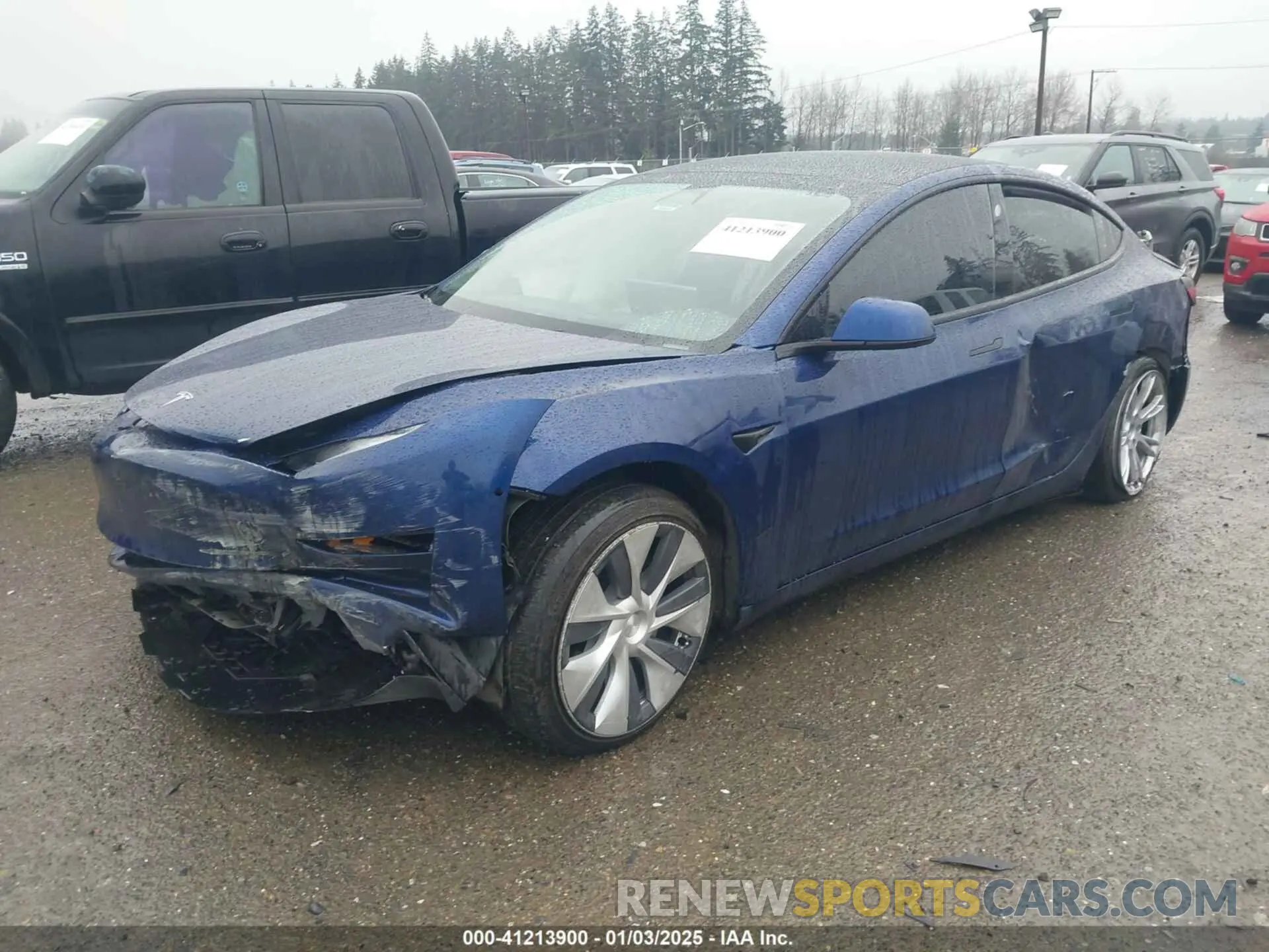 2 Photograph of a damaged car 5YJ3E1EB1NF142574 TESLA MODEL 3 2022