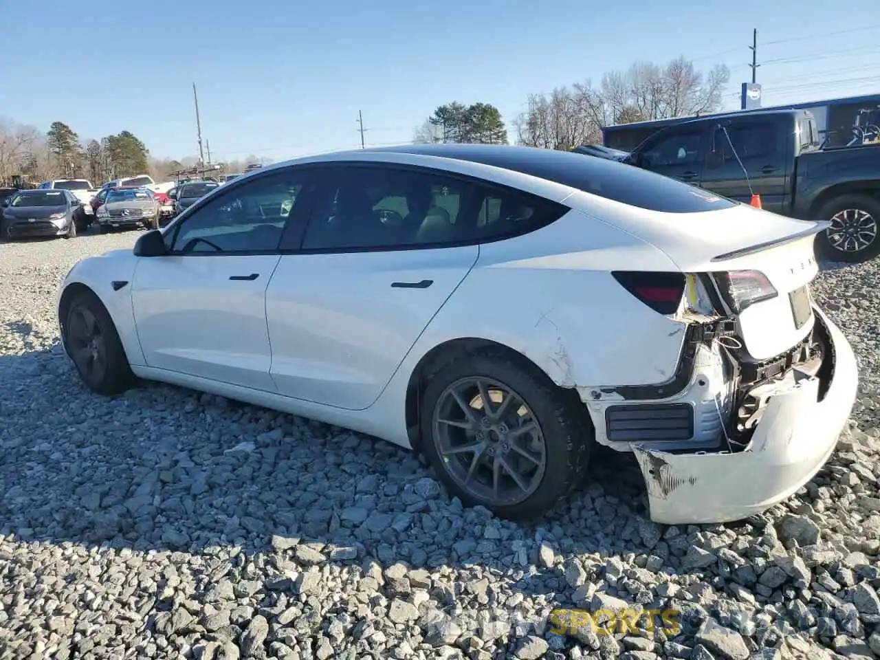 2 Photograph of a damaged car 5YJ3E1EB1NF183044 TESLA MODEL 3 2022