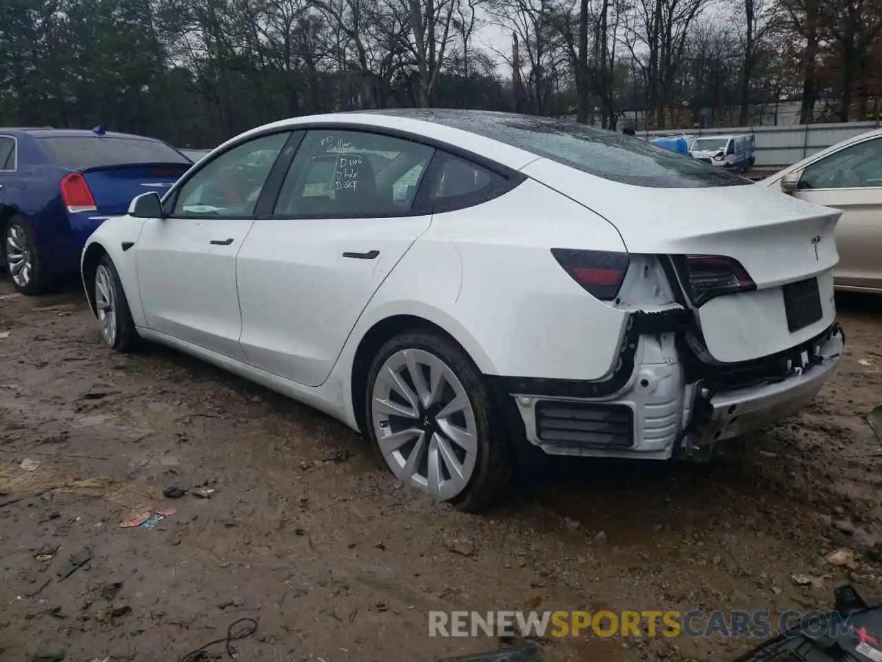 2 Photograph of a damaged car 5YJ3E1EB1NF185599 TESLA MODEL 3 2022