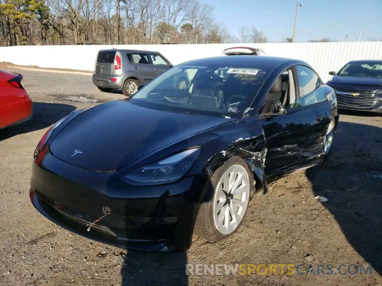 1 Photograph of a damaged car 5YJ3E1EB1NF186963 TESLA MODEL 3 2022