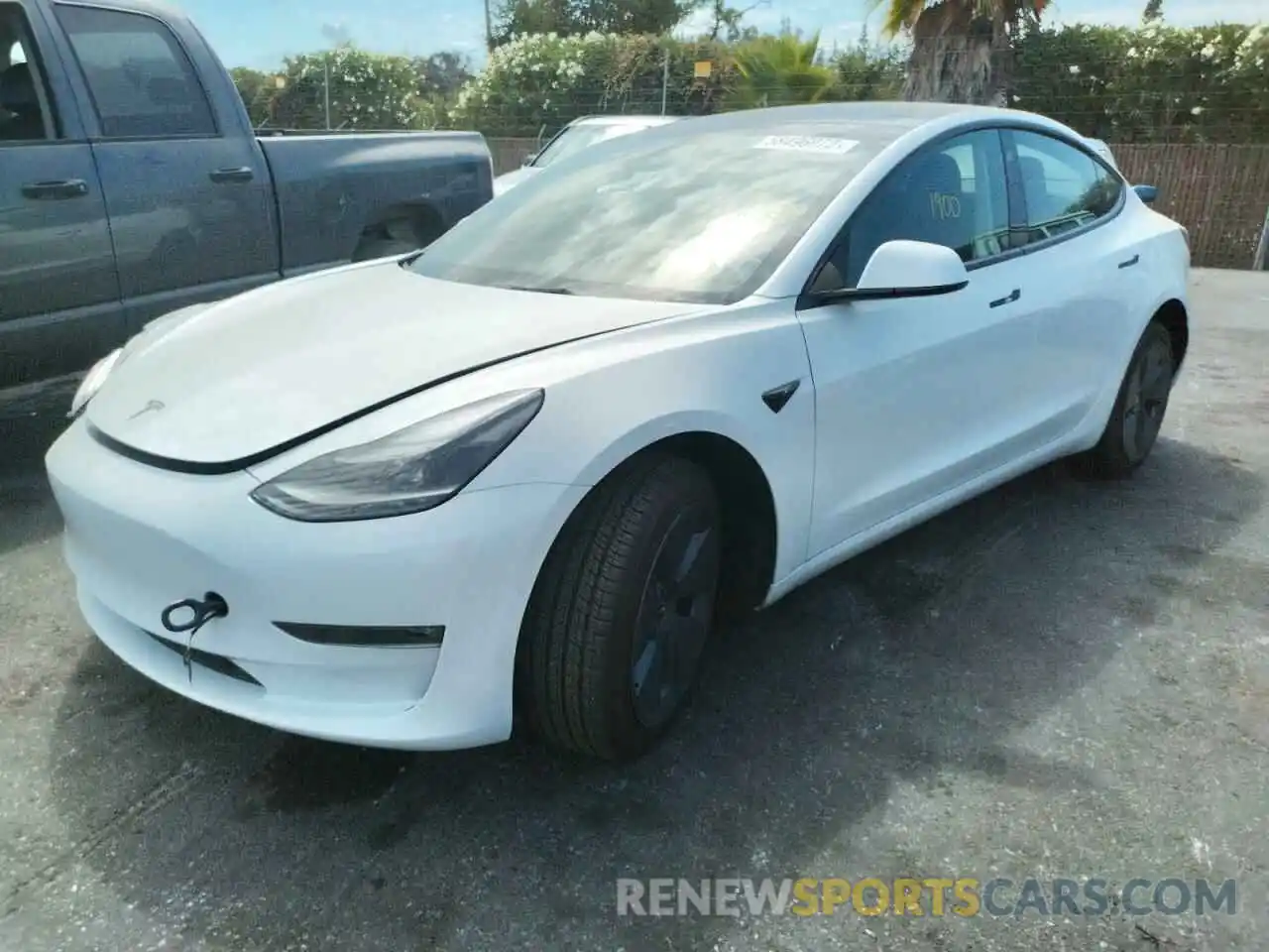 2 Photograph of a damaged car 5YJ3E1EB1NF206421 TESLA MODEL 3 2022