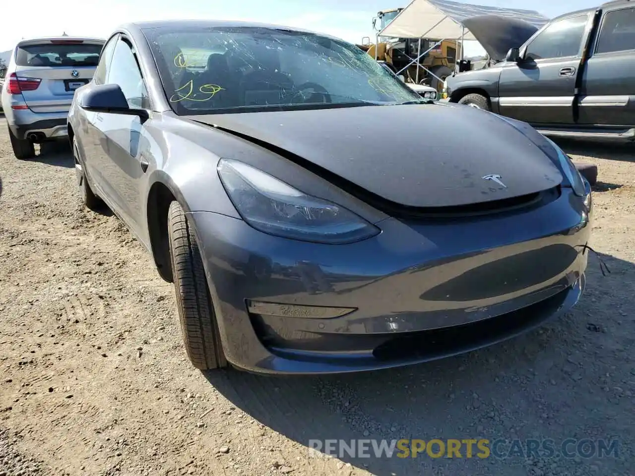 1 Photograph of a damaged car 5YJ3E1EB1NF206614 TESLA MODEL 3 2022