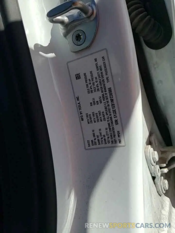 14 Photograph of a damaged car 5YJ3E1EB1NF236986 TESLA MODEL 3 2022